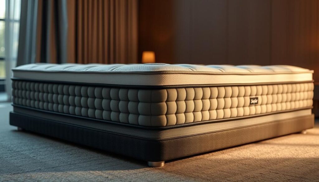 A high-quality independent pocket spring mattress by StylesMaven, featuring a sleek and modern design. The mattress surface is covered in a soft, breathable fabric that contours to the body's natural curves. Internally, the mattress is constructed with individually wrapped coils that provide targeted pressure relief and exceptional motion isolation. The coils are encased in a premium foam layer, offering a plush and supportive sleeping experience. Layers of high-density foam in the base provide sturdy and durable support. Lit by soft, natural lighting and captured from a low angle to emphasize the mattress's luxurious profile. A high-quality independent pocket spring mattress by StylesMaven, featuring a sleek and modern design. The mattress surface is covered in a soft, breathable fabric that contours to the body's natural curves. Internally, the mattress is constructed with individually wrapped coils that provide targeted pressure relief and exceptional motion isolation. The coils are encased in a premium foam layer, offering a plush and supportive sleeping experience. Layers of high-density foam in the base provide sturdy and durable support. Lit by soft, natural lighting and captured from a low angle to emphasize the mattress's luxurious profile.